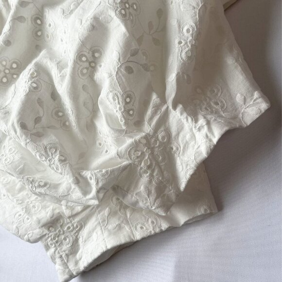 NWT TED BAKER JENAAY WHITE EYELET SHORT PUFF SLEEVE MAXI PEASANT DRESS - 5 (XL) - Picture 14 of 16